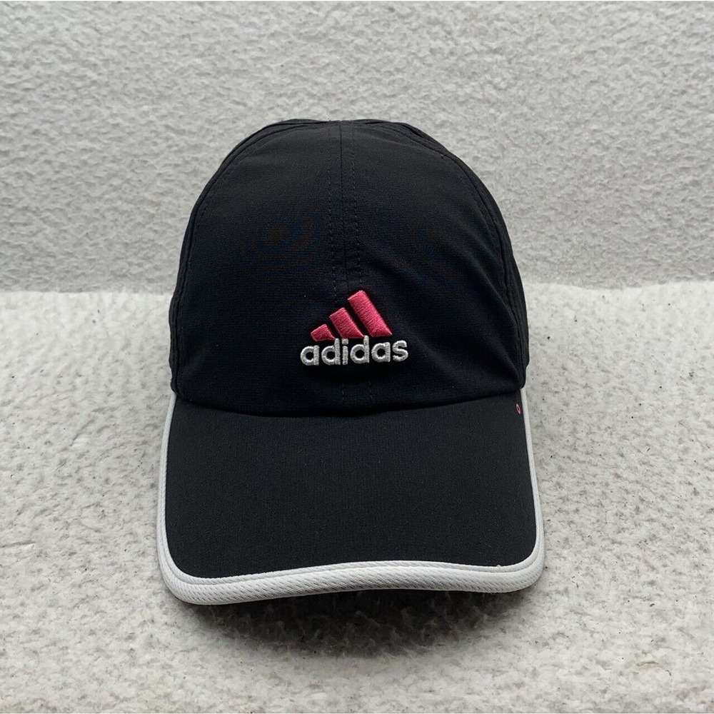 Adidas Running Hat‎ Womens Hook Loop OSFM Black Pink White Cycling Athletic Mom